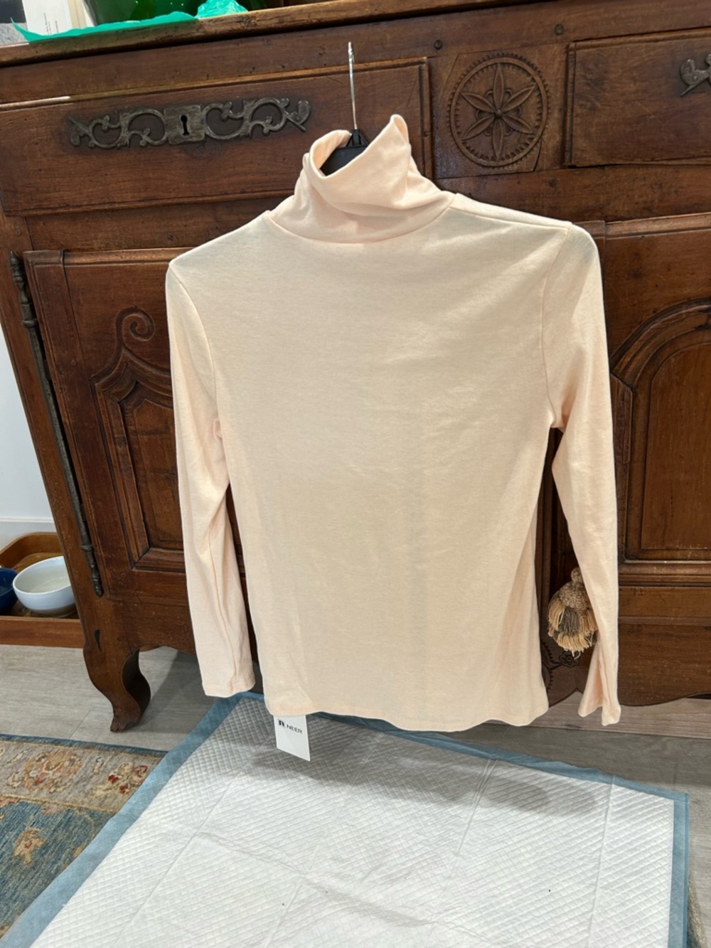 Classic Women's Turtleneck Long Sleeve Top - Cream